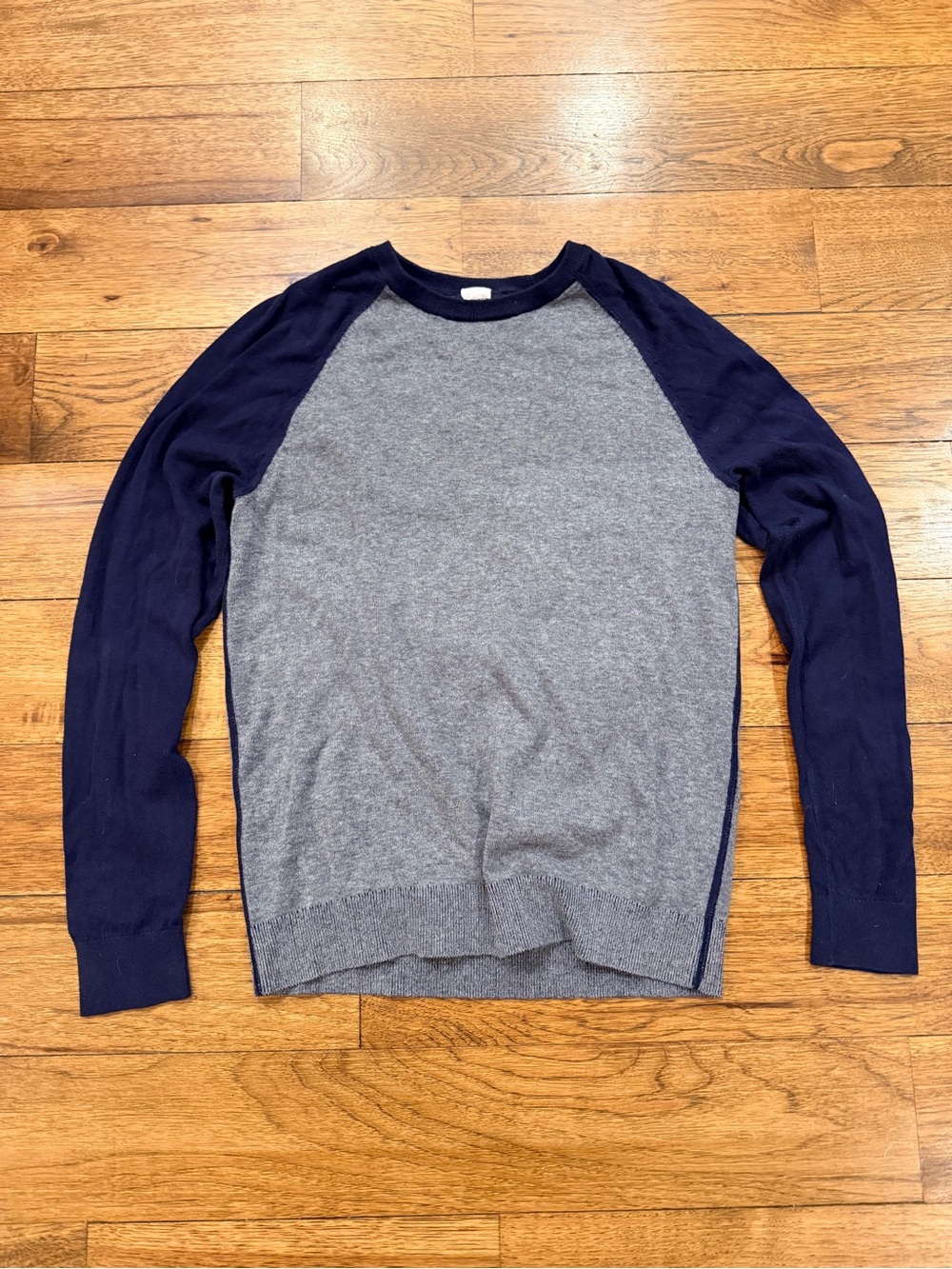 Express Navy and Gray Raglan Sweater